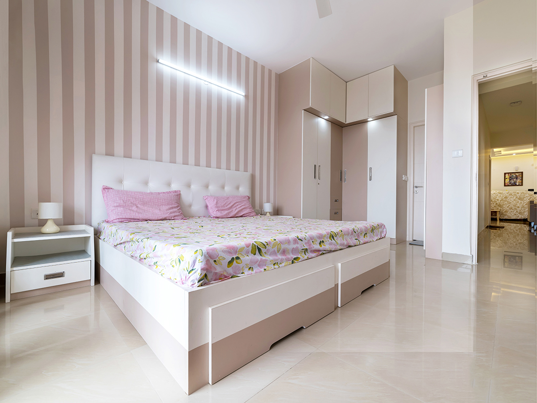 Sintered Stone Porcelain TV Wall Paneling with Acoustic Slatted Backdrop | Bashundhara R/A Block C, Dhaka (Client 17)