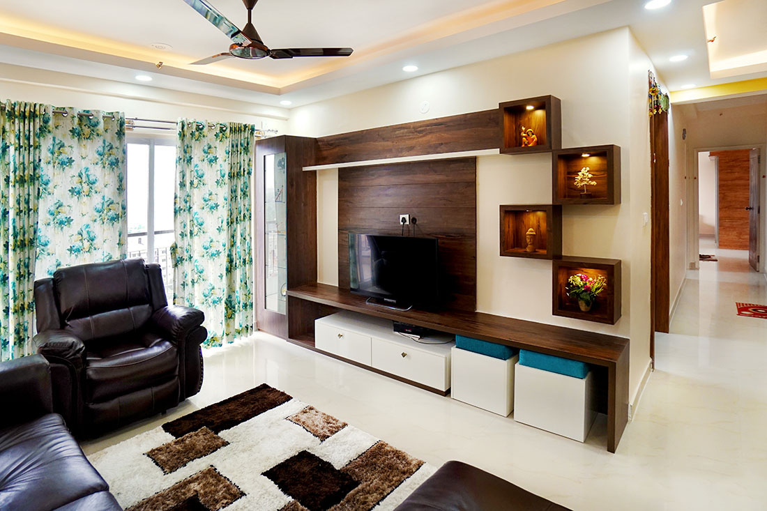 Modern Charcoal Floating Media Console with Concealed Cable Management | Banani DOHS, Dhaka (Client 26)